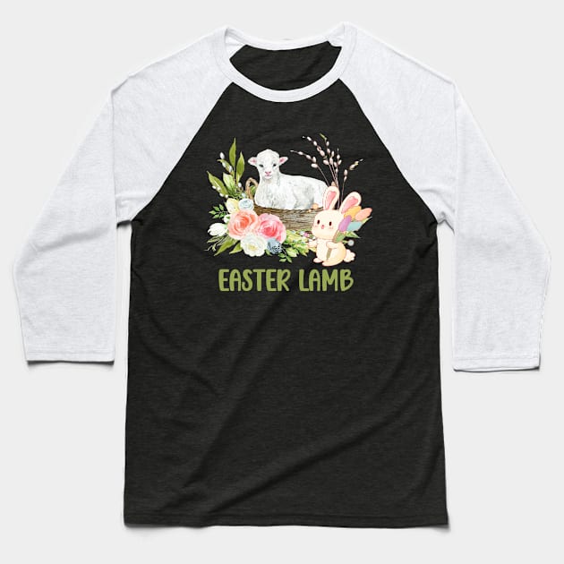 Easter Bunny Beautiful Easter Eggs Baseball T-Shirt by ArtManryStudio